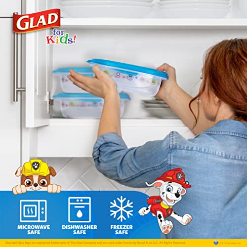 Glad for Kids Paw Patrol GladWare Medium Lunch Square Food Storage Containers with Lids | 25 oz Kids Food Containers with Paw Patrol Design, 5 Count Set | Tight Seal Food Storage Containers for Food