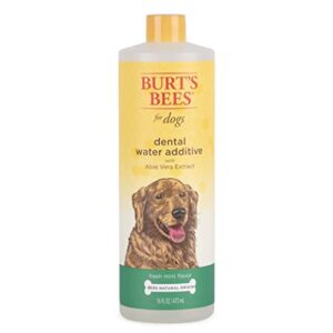 Burt's Bees for Pets Training Dog Dental Water Additive with Aloe Vera Extract, 16 fl Oz | Water Additive for Dogs in Fresh Mint Flavor | 97% Natural Dog Water Additive