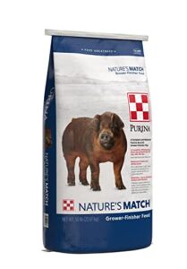 purina | nature's match grower-finisher pig feed | 50 pound (50 lb) bag