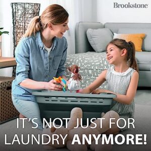 BROOKSTONE, 1 UNIT, 11 GALLONS - [OUR LARGEST BASKET EVER] 24" Collapsible Laundry Basket, Comfort Non-Slip Grip Handles, Minimalist Space Saving Design, Portable Pop-Up Hamper, [BPA FREE]