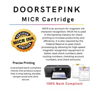 DoorStepInk Remanufactured in The USA Ink Cartridge for Canon 245 PG-245XL Black MICR Magnetic Printer Ink for Printing Checks.