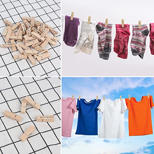 KIMOBER 1.77Inch Wide Wooden Clothespins,Sturdy Natural Wooden Craft Peg Pins Clips for Hanging Photos,Paper Crafts,100PCS