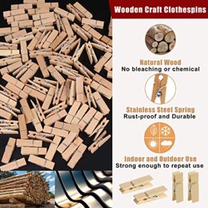 KIMOBER 1.77Inch Wide Wooden Clothespins,Sturdy Natural Wooden Craft Peg Pins Clips for Hanging Photos,Paper Crafts,100PCS