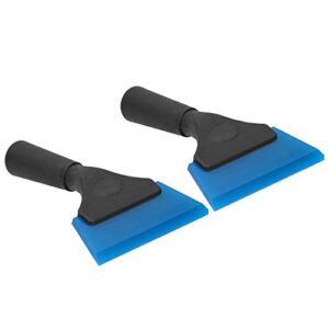 2pcs Car Window Scraper,Water Ice Squeegee Snow Shovel Non‑Slip Handle Glass Cleaning Tool,Mini Rubber Squeegee Scraper for Windows and Glass