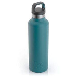 RTIC 20 oz Vacuum Insulated Water Bottle, Stainless Steel Metal, Double Wall, BPA Free, for Hot and Cold Drinks, Deep Harbor