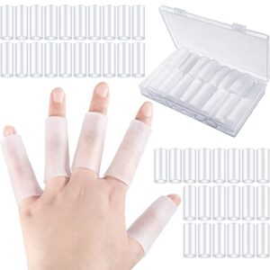 treela 40 pieces gel finger sleeve protectors silicone finger sleeve for thumb trigger finger arthritis silicone finger tubes for preventing bruised cracking hand eczema practising golf