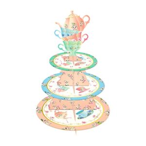 cc home tea party cupcake stand 3 tier tea party party supplies cake stand for kids birthday party decorations tea party theme party baby shower birthday party supplies