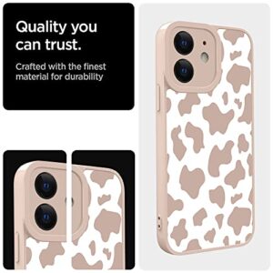 OOK Compatible with iPhone 12 Case Cute Cow Print Fashion Slim Lightweight Camera Protective Soft Flexible TPU Rubber for iPhone 12 with [Screen Protector]-Pink