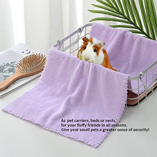 5 Pieces of Guinea Pigs Soft Blankets, Hamster Cotton Cage Liners, Small Animals Bedding Mats Bathe Towels (M)