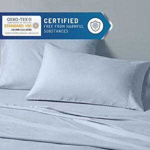 Degrees of Comfort Coolmax Cooling Sheets Set for Full Size Bed, Moisture Wicking for Night Sweats Best Comfort, Cool Sheets for Hot Sleepers During Warm Weather with Deep Pocket 4PC Light Blue