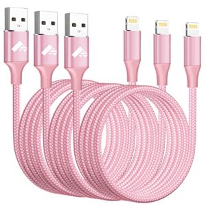 aioneus iphone charger cable 3ft 3pack usb to lightning cable nylon braided iphone cord fast charging for iphone 14 13 12 11 pro max xr xs x 8 7plus 6 6s se ipad