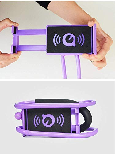 Lazy Gooseneck Cell Phone Holder, Universal Mobile Phone Stand, Lazy Bracket, 360 Rotating Free Neck Phone Holder, DIY Flexible Mount Stand with Multiple Function (Purple)