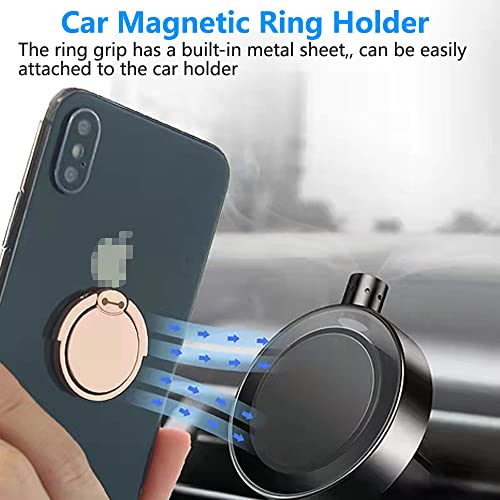 VOVIGGOL Cell Phone Ring Holder Finger Kickstand, 360° Rotation Cute Phone Ring Grip Phone Ring Stand Metal Phone Ring for Car Mount Magnetic Compatible with All Smartphones (Silver)