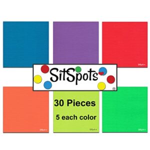 sitspots® 30 multi color square pack (size 4") - carpet floor sit markers for classroom | the original sit spots for your classroom carpet seating, organizing and managing your students