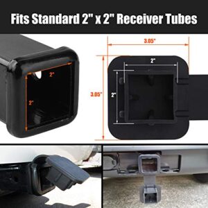 2 Inch Trailer Hitch Cover Plug Cap Insert - Soft and Sturdy Rubber - Protects Hitch Tube - Easy to Install - Universal Fit by Automajor