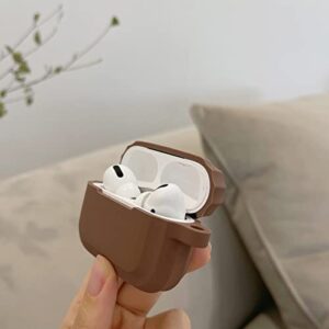 Classic Matte AirPod Pro Case Soft Silicone Protective Cover for Women Men Compatible with AirPods Pro Case (Brown)
