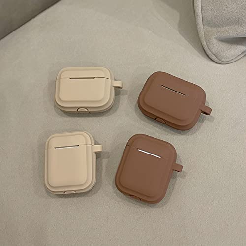 Classic Matte AirPod Pro Case Soft Silicone Protective Cover for Women Men Compatible with AirPods Pro Case (Brown)