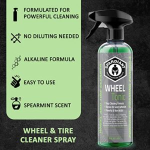 SPARDIANT Wheel & Tire Cleaner Spray - Safe on Chrome Coated, Plastic, Alloy, &Stainless Steel Wheels - Non-acid Cleaner for Wheels, Tires, & Rim Finishes - Alkaline Formula with Spearmint Scent