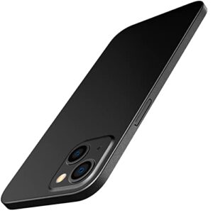 jetech ultra slim (0.35mm thin) case for iphone 13, 6.1-inch, camera lens cover full protection, lightweight, matte finish pp hard minimalist case, support wireless charging (black)