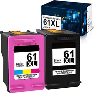 61xl ink for hp 61 ink cartridge combo pack replacement for hp envy 4500 5530 deskjet 1000 1010 1510 2540 3050 officejet 2620 4630 series printer(1 black,1 tri-color, 2 pack)