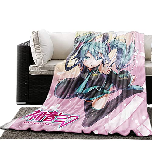 JUST FUNKY Vocaloid Fleece Blanket | 60” x 45” Inches | Featuring Hatsune Miku Blanket | Room Decor | Throw Blanket | Officially Licensed | My Figure Collection | Anime Merch | Anime Gifts