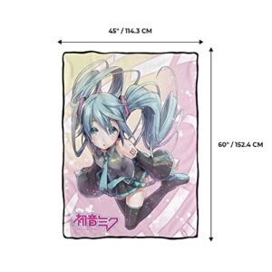 JUST FUNKY Vocaloid Fleece Blanket | 60” x 45” Inches | Featuring Hatsune Miku Blanket | Room Decor | Throw Blanket | Officially Licensed | My Figure Collection | Anime Merch | Anime Gifts