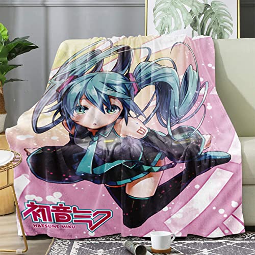 JUST FUNKY Vocaloid Fleece Blanket | 60” x 45” Inches | Featuring Hatsune Miku Blanket | Room Decor | Throw Blanket | Officially Licensed | My Figure Collection | Anime Merch | Anime Gifts