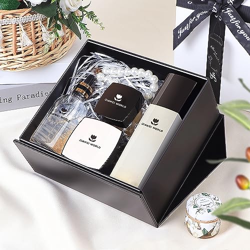 JiaWei Gift Box 7.87×6.69×3.14 Inches, White Bridesmaid Proposal Box for Halloween Thanksgiving Christmas Children's Day, Magnetic Gift Box for Present, Wedding,Christmas.