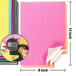 funcolor Glitter Faux Leather Sheets: 15Pcs 8X12 Inch Shiny Glitter Rainbow Leather Sheets Pattern Bundle A4 PU Quality Synthetic Leatherette Material,Making Bows,Keychian and DIY Sewing Crafts