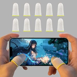 10 Piece Mobile Phone Gaming Finger Sleeves Finger Gloves Thumb Anti-Sweat Breathable Cool Finger Covers Glass Fiber for Mobile Game Touchscreen Finger for Phone Game PUBG