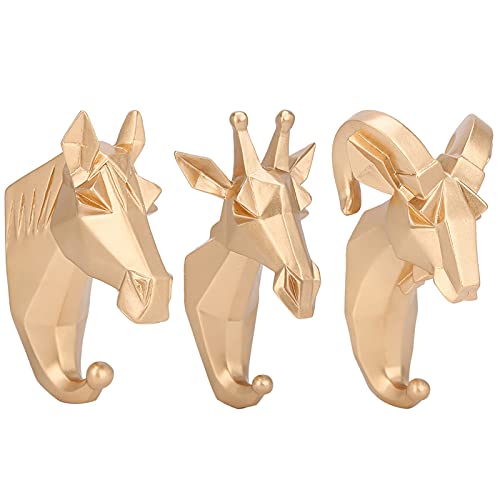 Keenso Animal Wall Coat Hooks, Animal Shape Wall Coat Hook, Coat Hook for Bathroom, Bedroom, Kitchen, Hallway or Hallway, (Horse)