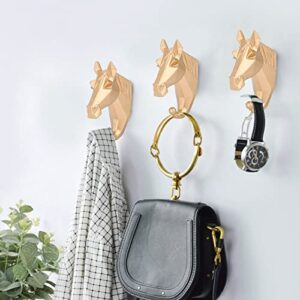 Keenso Animal Wall Coat Hooks, Animal Shape Wall Coat Hook, Coat Hook for Bathroom, Bedroom, Kitchen, Hallway or Hallway, (Horse)