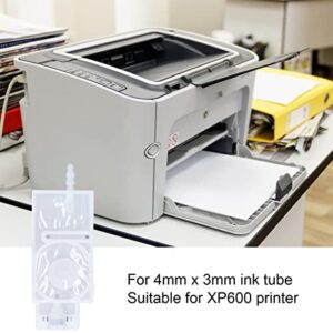 Estink Ink Damper, 6Pcs in Line Interface UV Printer Ink Damper Solvent Inkjet Head Rectangular PP Damper Replacement for XP600 Printer for 4mm x 3mm Ink Tube(White)