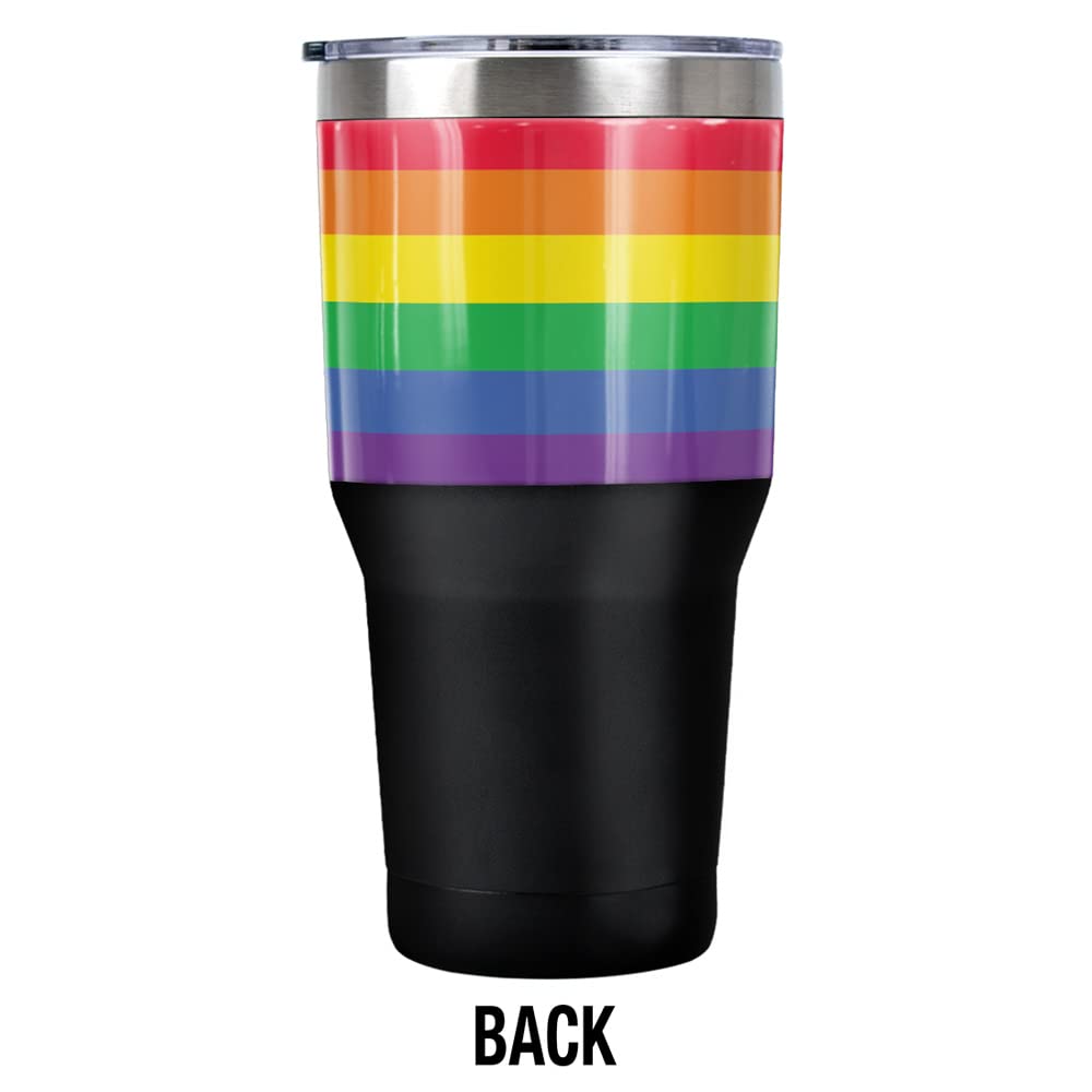 Logovision Rainbow Pride Stainless Steel Tumbler 30 oz Coffee Travel Cup, Vacuum Insulated & Double Wall with Leakproof Sliding Lid | Great for Hot Drinks and Cold Beverages