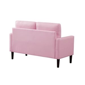 Lambgier Loveseat Sofa 52-in Small Sofa – Modern Loveseat Couch for Compact Living Space Bedroom – Pink Loveseat