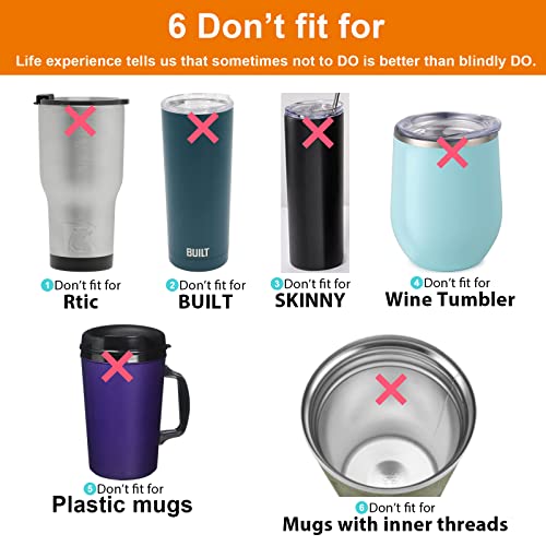 Wotermly Tumbler Replacement Lids for 30 oz tumblers, Spill Proof Splash Resistant Lids Covers Fit for YETI Rambler and More Coffee Mugs (2PurpleLids)