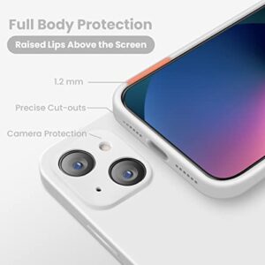 Cordking Designed for iPhone 13 Case, Silicone Full Cover [Enhanced Camera Protection] Shockproof Protective Phone Case with [Soft Anti-Scratch Microfiber Lining], 6.1 inch, White