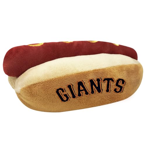 Pets First MLB San Francisco Giants Plush Dog Toys - Stadium Theme Snacks - Cutest Plush HOT-Dog Toy for Dogs & Cats with Inner Squeaker & Premium Embroidery of Baseball Team Name/Logo