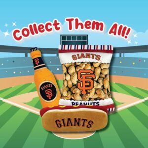 Pets First MLB San Francisco Giants Plush Dog Toys - Stadium Theme Snacks - Cutest Plush HOT-Dog Toy for Dogs & Cats with Inner Squeaker & Premium Embroidery of Baseball Team Name/Logo