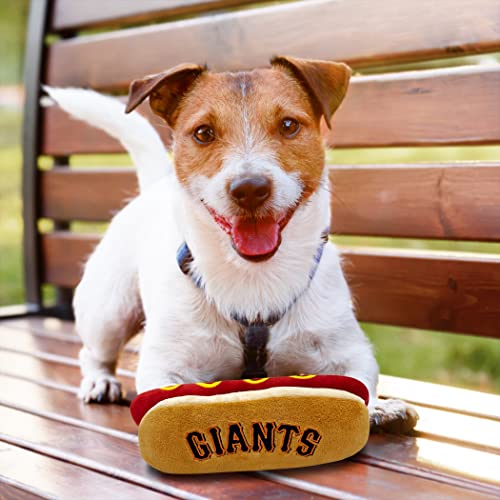 Pets First MLB San Francisco Giants Plush Dog Toys - Stadium Theme Snacks - Cutest Plush HOT-Dog Toy for Dogs & Cats with Inner Squeaker & Premium Embroidery of Baseball Team Name/Logo