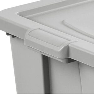 Sterilite Tuff1 30 Gallon Plastic Stackable Temperature and Impact Resilient Basement/Garage/Attic Storage Tote Container Bin with Lid, Gray (8 Pack)