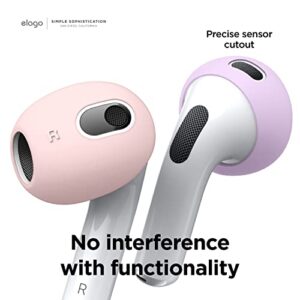 elago 2 Pairs AirPods 3 Ear Tips Cover Designed for AirPods 3rd Generation(2021), [Fit in The Case] Anti Slip Silicone Cover, Anti Scratches, Dust-Free (1 Pair of Each) (Lovely Pink & Lavender)