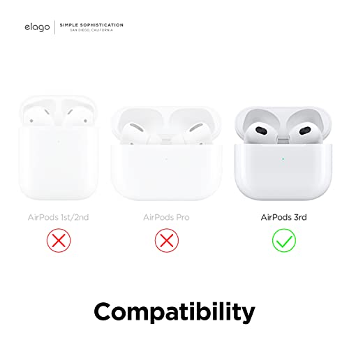 elago 2 Pairs AirPods 3 Ear Tips Cover Designed for AirPods 3rd Generation(2021), [Fit in The Case] Anti Slip Silicone Cover, Anti Scratches, Dust-Free (1 Pair of Each) (Lovely Pink & Lavender)