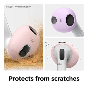 elago 2 Pairs AirPods 3 Ear Tips Cover Designed for AirPods 3rd Generation(2021), [Fit in The Case] Anti Slip Silicone Cover, Anti Scratches, Dust-Free (1 Pair of Each) (Lovely Pink & Lavender)