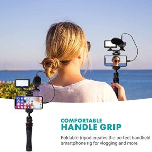 Movo iVlogger Vlogging Kit for iPhone with Fullsize Tripod - Lightning Compatible Vlog Kit- Accessories: Tripods, Phone Mount, LED Light and Shotgun Mic for YouTube Starter Kit