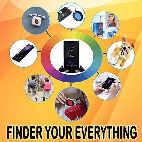 Key Finder Locator, eirix RF Item Tracker with Super-Long Working Range, Wireless Key Tracker with LED Flashlight for Finder Lost Car Keys Pets Dogs Cats