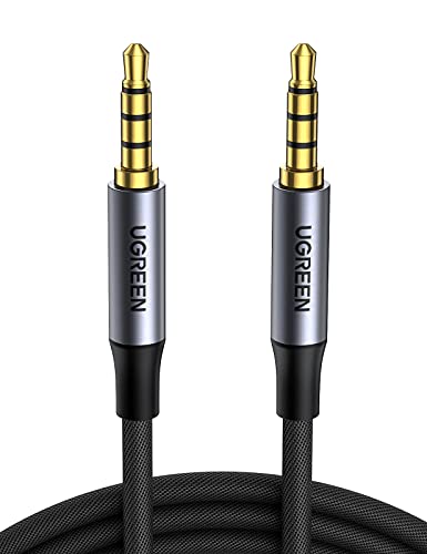 UGREEN 6FT 3.5mm Audio Cable Braided 4-Pole Aux Cord Bundle with USB C to 3.5mm Audio Adapter Braided Type C to Headphone Aux Jack Dongle Compatible with Galaxy S21