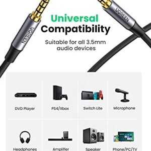 UGREEN 6FT 3.5mm Audio Cable Braided 4-Pole Aux Cord Bundle with USB C to 3.5mm Audio Adapter Braided Type C to Headphone Aux Jack Dongle Compatible with Galaxy S21