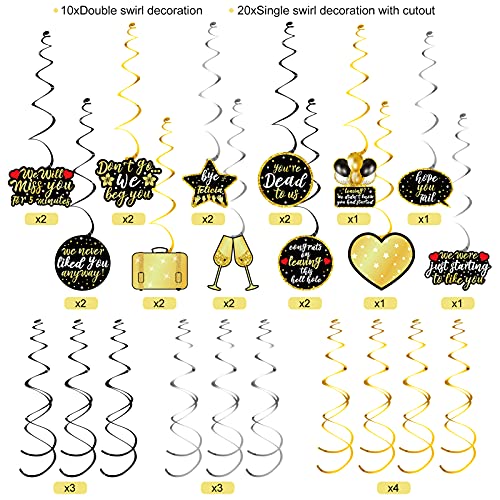 Farewell Party Decorations Supplies Kit -We Will Miss You Banner, Triangle Flag, 6Pcs Star Swirl, 6Pcs Pom,30Pcs Hanging Swirls- Great for Retirement Farewell Going Away Job Change Party Decorations