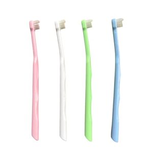 hrasy orthodontic toothbrush small head end tuft toothbrush tiny compact interspace brush for braces and teeth detail cleaning, 4 pieces (c)